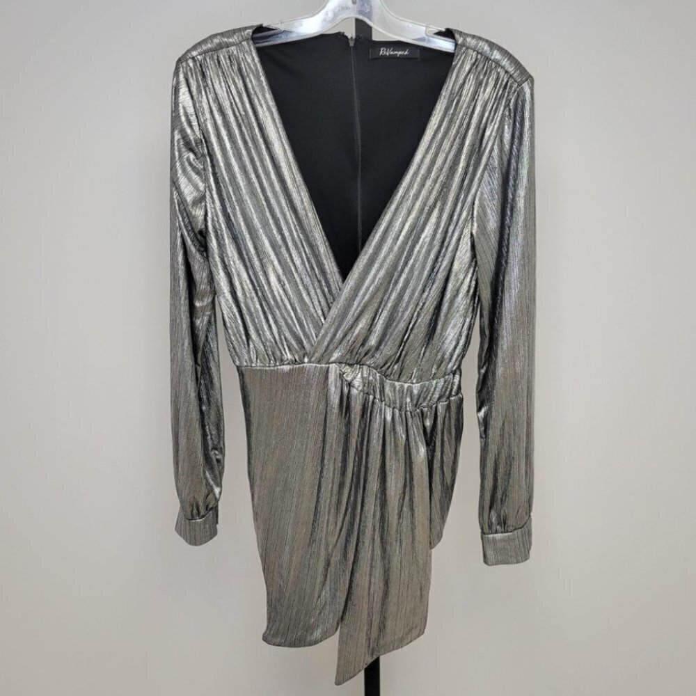 Revamped Silver  Drapey Dress